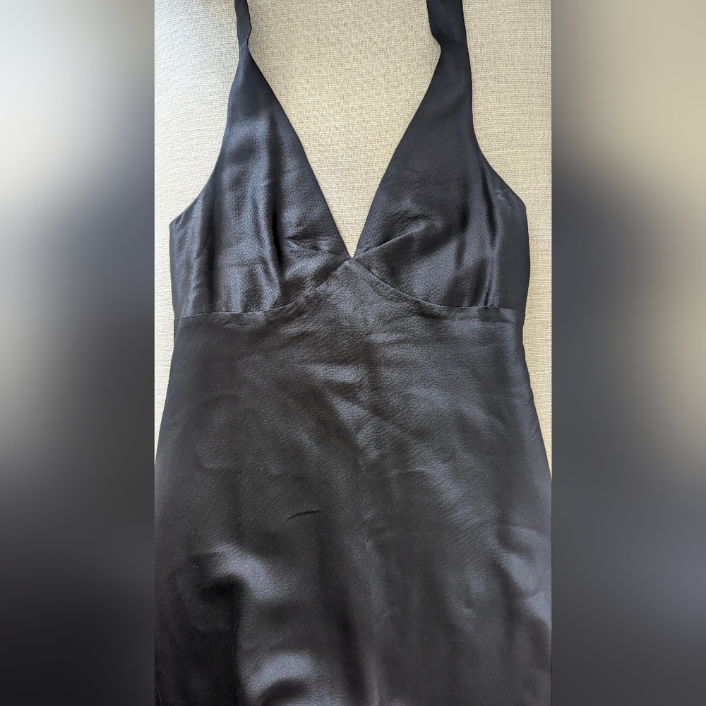 Vintage Y2K 2000s banana Republic 100% silk black halter dress - Picture 13 of 16
